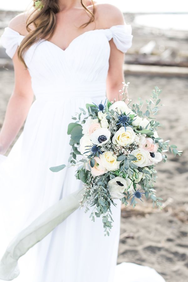  Romantic Oceanside Bridal Session at Iona Beach