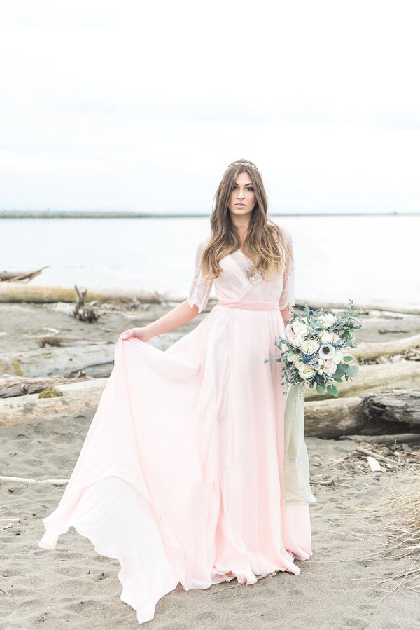  Romantic Oceanside Bridal Session at Iona Beach