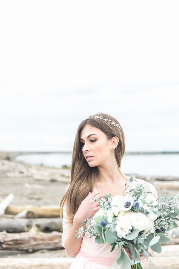  Romantic Oceanside Bridal Session at Iona Beach