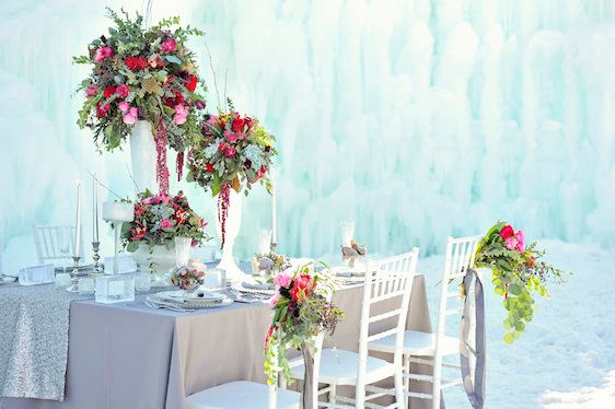Ice Castle Wedding Inspiration in Midway Utah, Allichelle Photography, Event Design and Planning by Leslie Dawn Events, Floral Design by Sax Romney