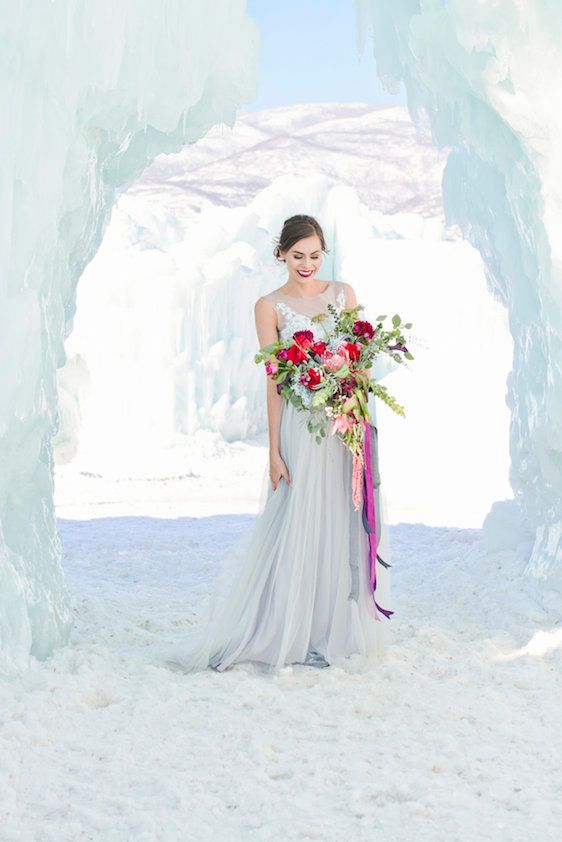 Ice Castle Wedding Inspiration in Midway Utah, Allichelle Photography, Event Design and Planning by Leslie Dawn Events, Floral Design by Sax Romney