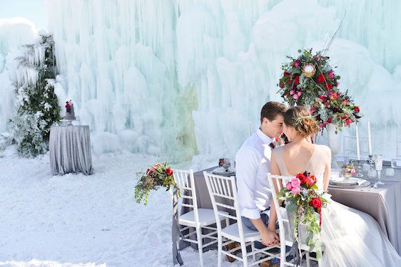 Ice Castle Wedding Inspiration in Midway Utah, Allichelle Photography, Event Design and Planning by Leslie Dawn Events, Floral Design by Sax Romney