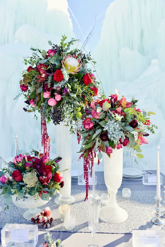 Ice Castle Wedding Inspiration in Midway Utah, Allichelle Photography, Event Design and Planning by Leslie Dawn Events, Floral Design by Sax Romney