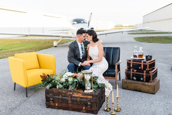  70's Aviation Exploration Wedding Inspiration