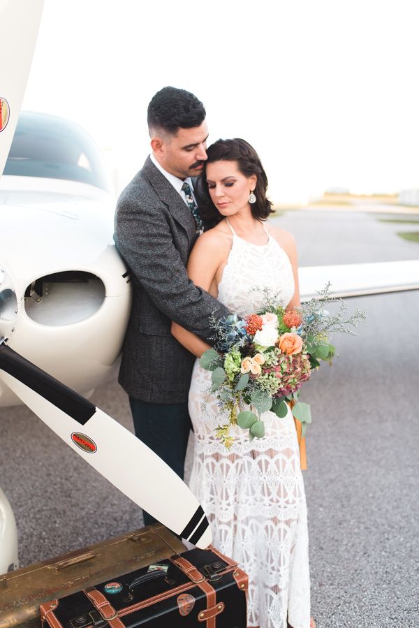  70's Aviation Exploration Wedding Inspiration