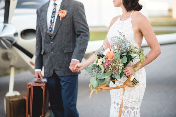  70's Aviation Exploration Wedding Inspiration