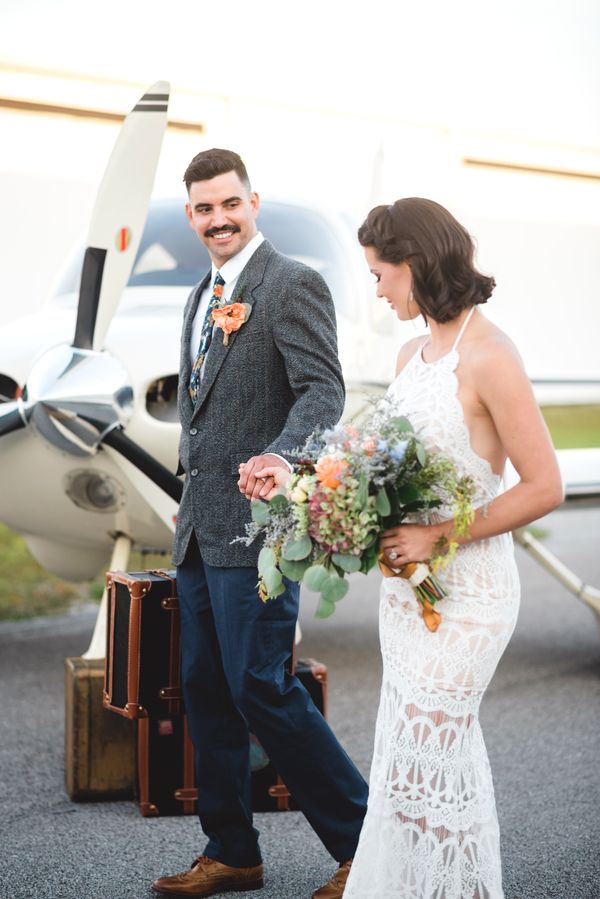  70's Aviation Exploration Wedding Inspiration