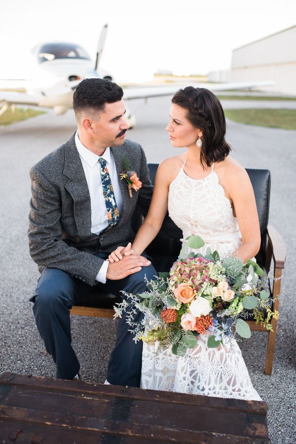  70's Aviation Exploration Wedding Inspiration