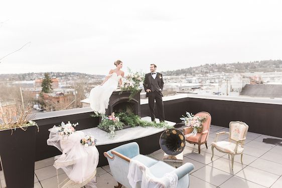  Pantone Color of the Year: Rose Quartz and Serenity, B. Jones Photography, event design by Bright & Co., florals by Gather