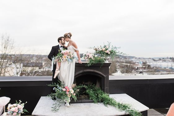  Pantone Color of the Year: Rose Quartz and Serenity, B. Jones Photography, event design by Bright & Co., florals by Gather