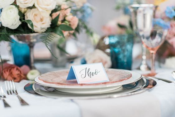  Pantone Color of the Year: Rose Quartz and Serenity, B. Jones Photography, event design by Bright & Co., florals by Gather