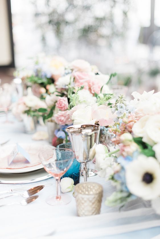  Pantone Color of the Year: Rose Quartz and Serenity, B. Jones Photography, event design by Bright & Co., florals by Gather