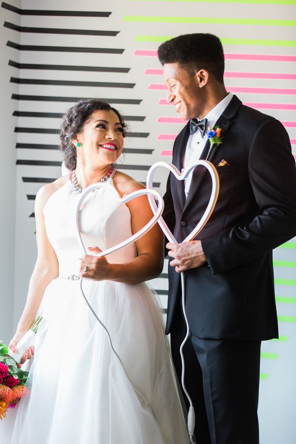  Neon Wedding Editorial With Modern Details