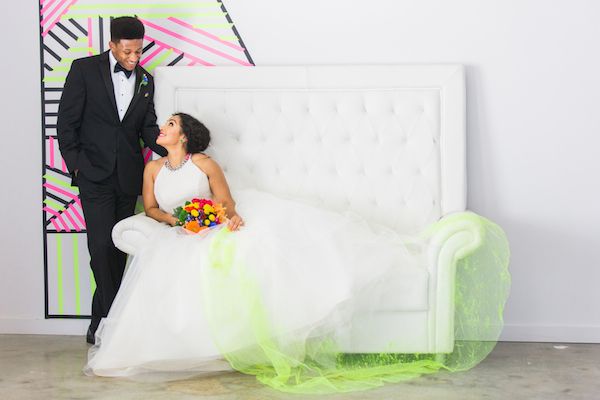 Neon Wedding Editorial With Modern Details