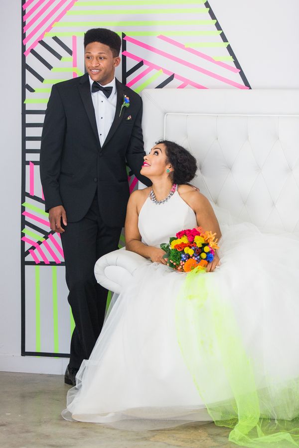  Neon Wedding Editorial With Modern Details