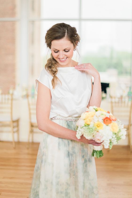  Bright Yellow Floral Inspiration Shoot, A.J. Dunlap Photography, Design by Erin McLean Events, Tre Bella Florist, Cake by Sugar Euphoria