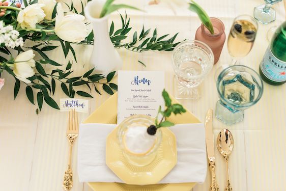  Bright Yellow Floral Inspiration Shoot, A.J. Dunlap Photography, Design by Erin McLean Events, Tre Bella Florist, Cake by Sugar Euphoria