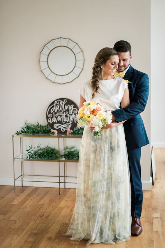 Bright Yellow Floral Inspiration Shoot, A.J. Dunlap Photography, Design by Erin McLean Events, Tre Bella Florist, Cake by Sugar Euphoria