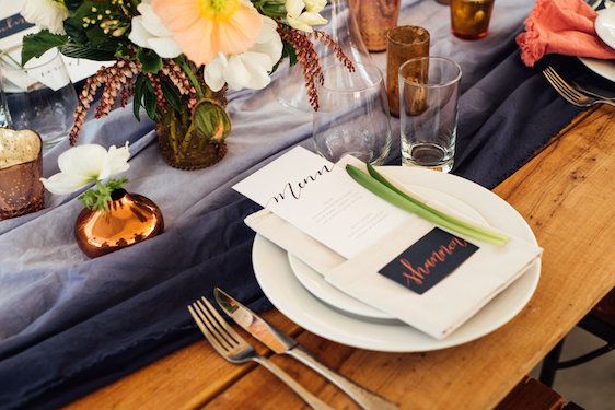  Daily Dose Of Color | Navy Blue + Rose Gold Wedding Fête, Modern Whimsy, Merveille Events, Caitlin McWeeney Photography