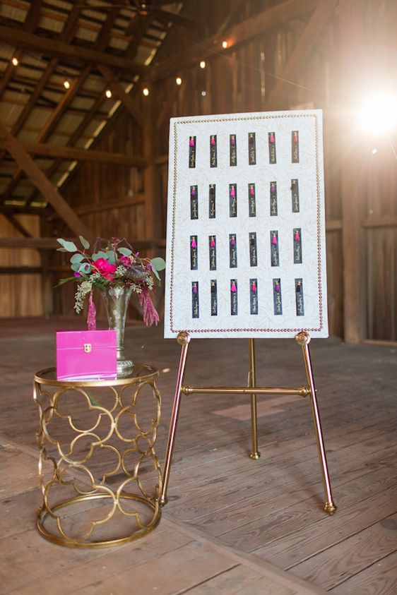 Romantic Raspberry and Gold Farm Wedding 