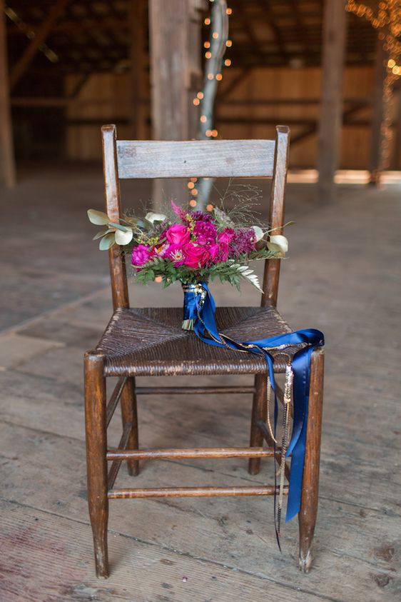 Romantic Raspberry and Gold Farm Wedding 