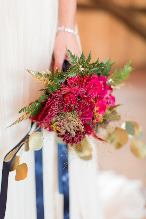 Romantic Raspberry and Gold Farm Wedding 