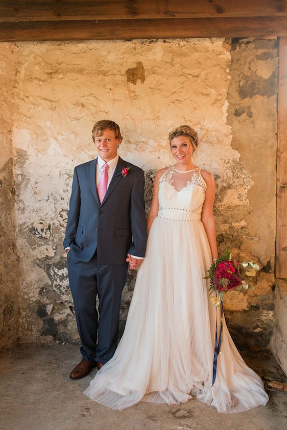 Romantic Raspberry and Gold Farm Wedding