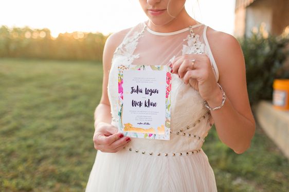 Romantic Raspberry and Gold Farm Wedding