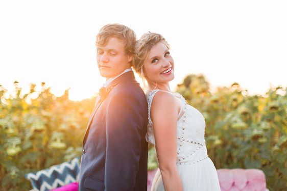 Romantic Raspberry and Gold Farm Wedding 