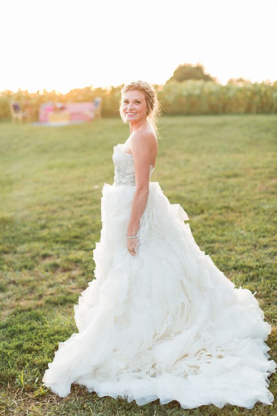 Romantic Raspberry and Gold Farm Wedding 