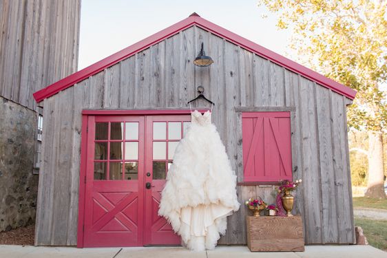 Romantic Raspberry and Gold Farm Wedding