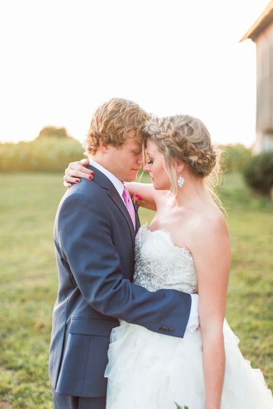 Romantic Raspberry and Gold Farm Wedding 