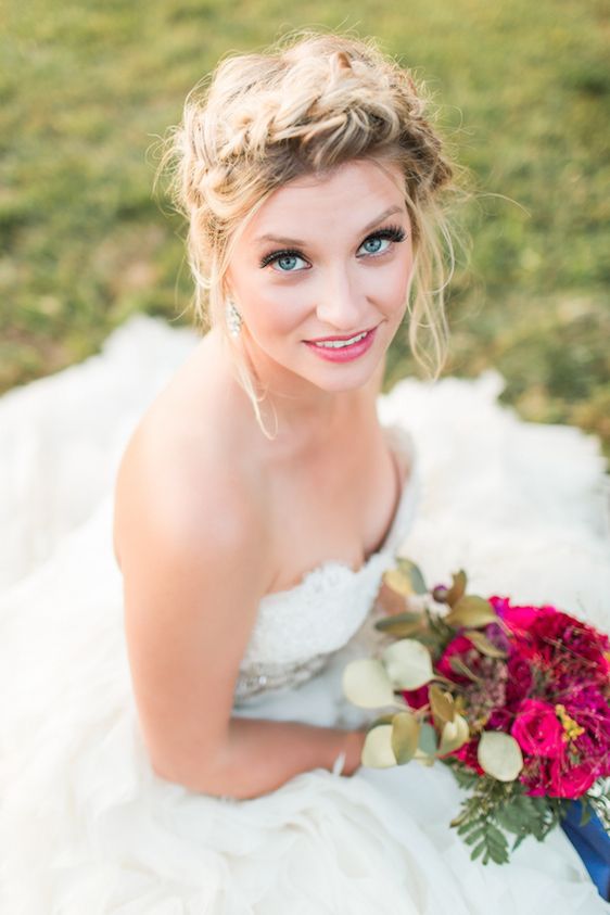 Romantic Raspberry and Gold Farm Wedding