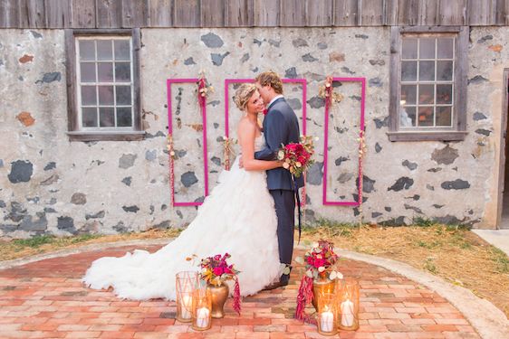 Romantic Raspberry and Gold Farm Wedding 