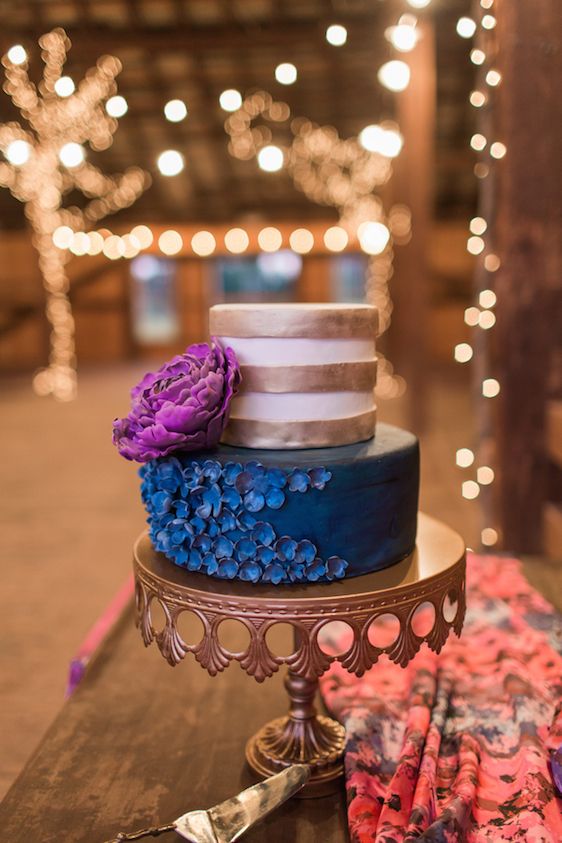 Romantic Raspberry and Gold Farm Wedding