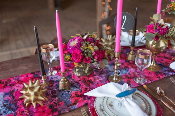 Romantic Raspberry and Gold Farm Wedding