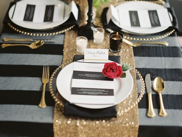 Modern Black and White Wedding with a Glam Twist 