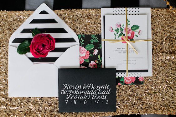 Modern Black and White Wedding with a Glam Twist 