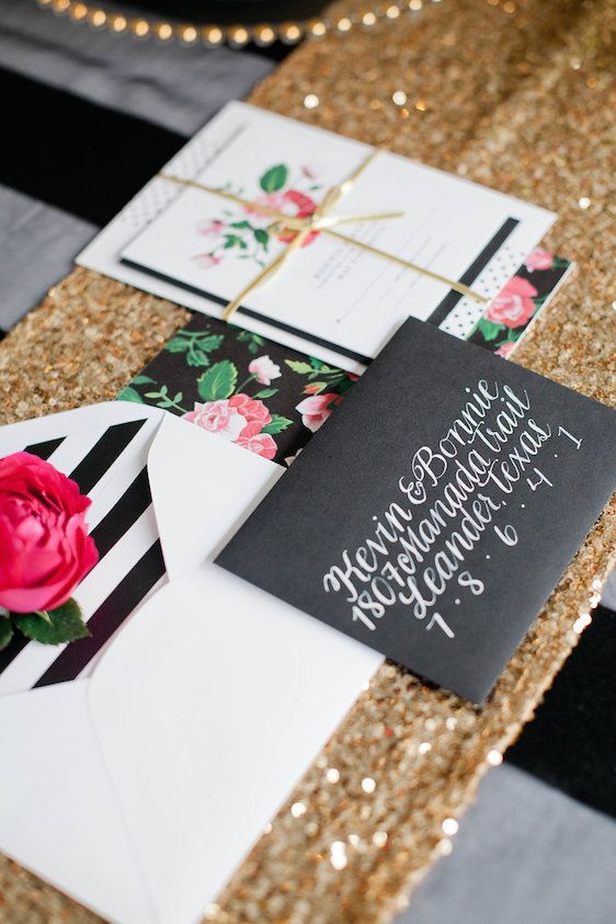 Modern Black and White Wedding with a Glam Twist 