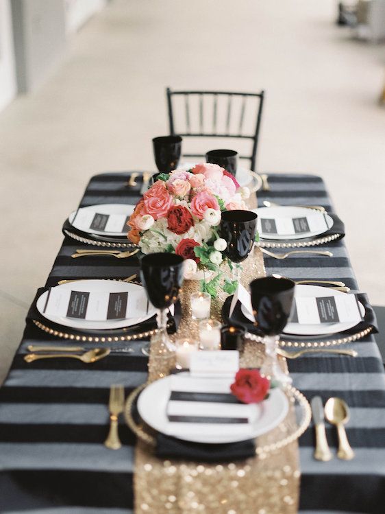 Modern Black and White Wedding with a Glam Twist 