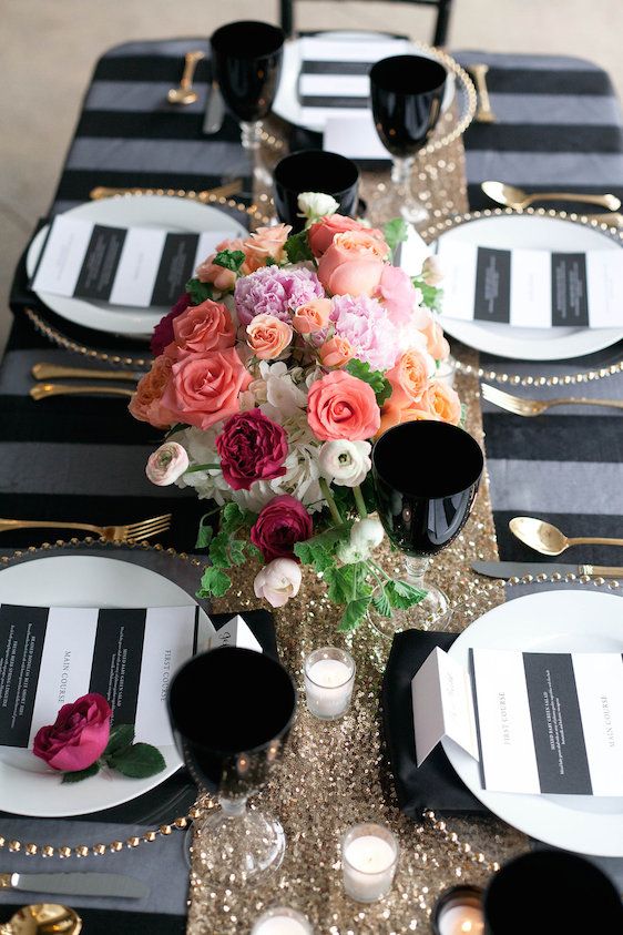 Modern Black and White Wedding with a Glam Twist 