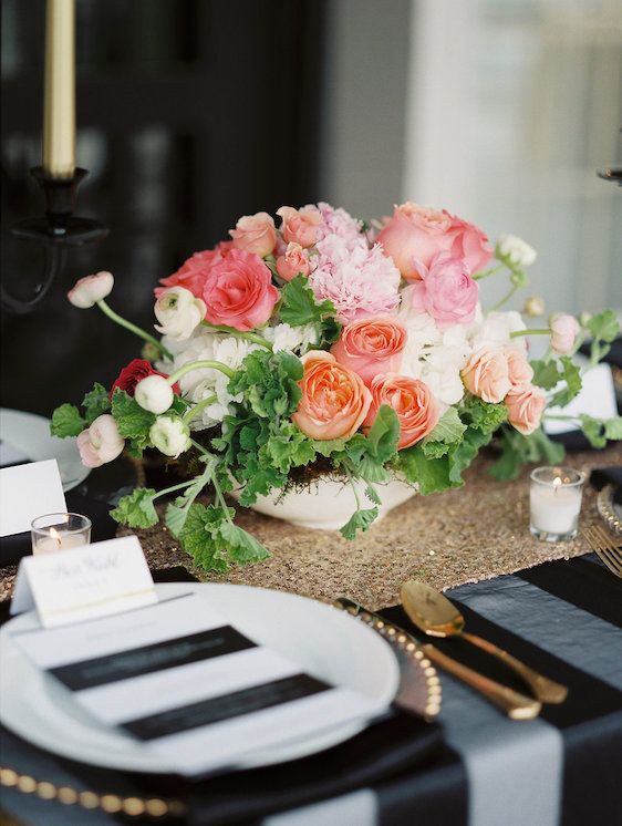 Modern Black and White Wedding with a Glam Twist 