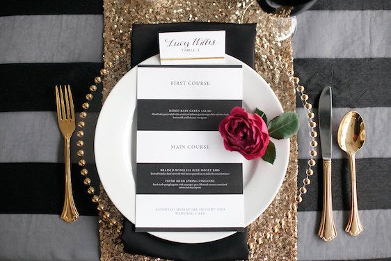 Modern Black and White Wedding with a Glam Twist 