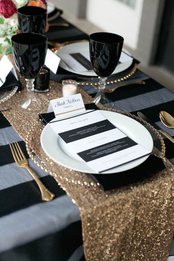 Modern Black and White Wedding with a Glam Twist 