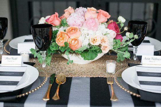 Modern Black and White Wedding with a Glam Twist 