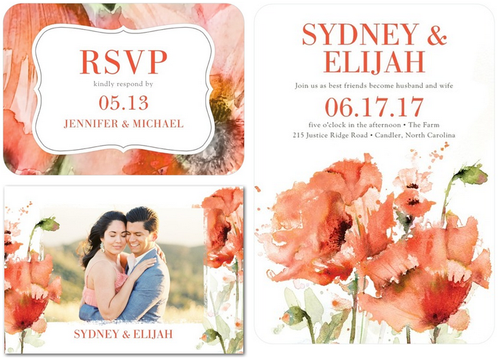 Watercolor Inspired Florals: Coral and Green - www.theperfectpalette.com - Now Trending!