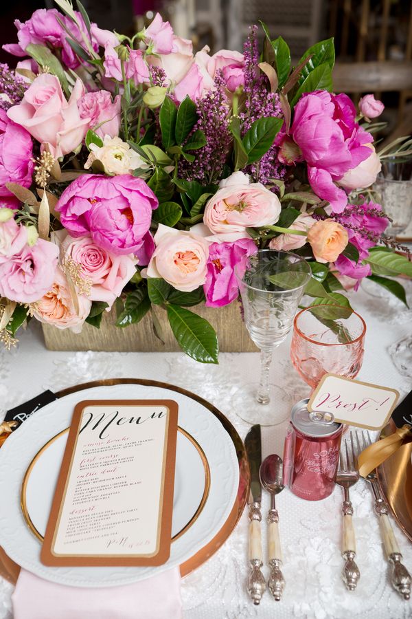 Pink Peony Filled Tabletop by Christine Janda Design + Events - www.theperfectpalette.com - Becky Brown Photography