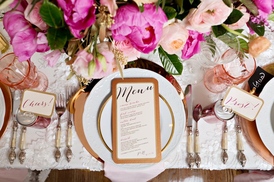 Pink Peony Filled Tabletop by Christine Janda Design + Events - www.theperfectpalette.com - Becky Brown Photography