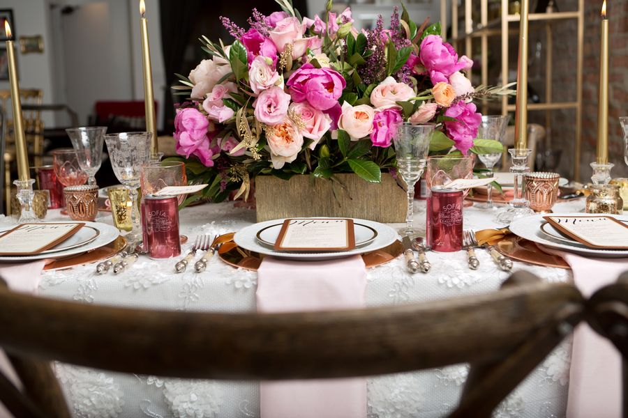 Pink Peony Filled Tabletop by Christine Janda Design + Events - www.theperfectpalette.com - Becky Brown Photography