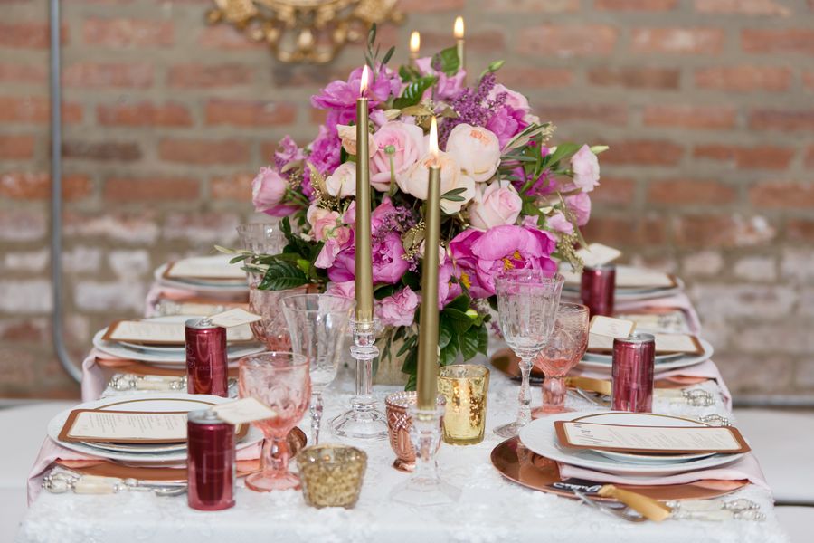 Pink Peony Filled Tabletop by Christine Janda Design + Events - www.theperfectpalette.com - Becky Brown Photography